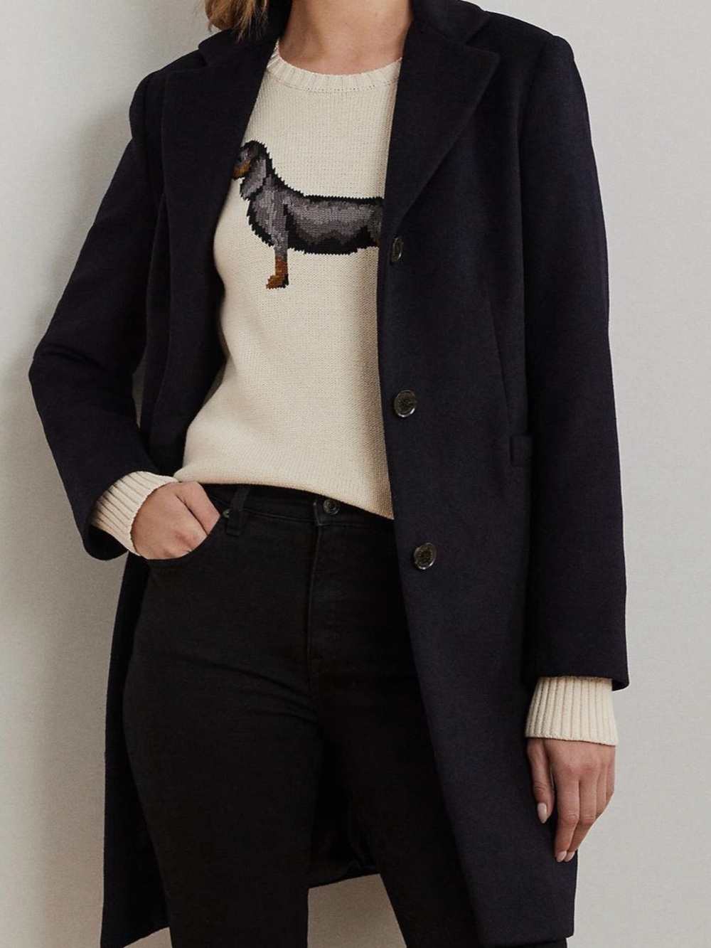 Ralph Lauren Black Single-Breasted Trench Coat